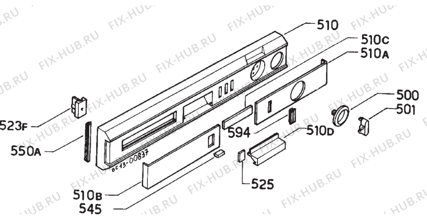 Взрыв-схема посудомоечной машины Zanussi ZW106 - Схема узла Command panel 037